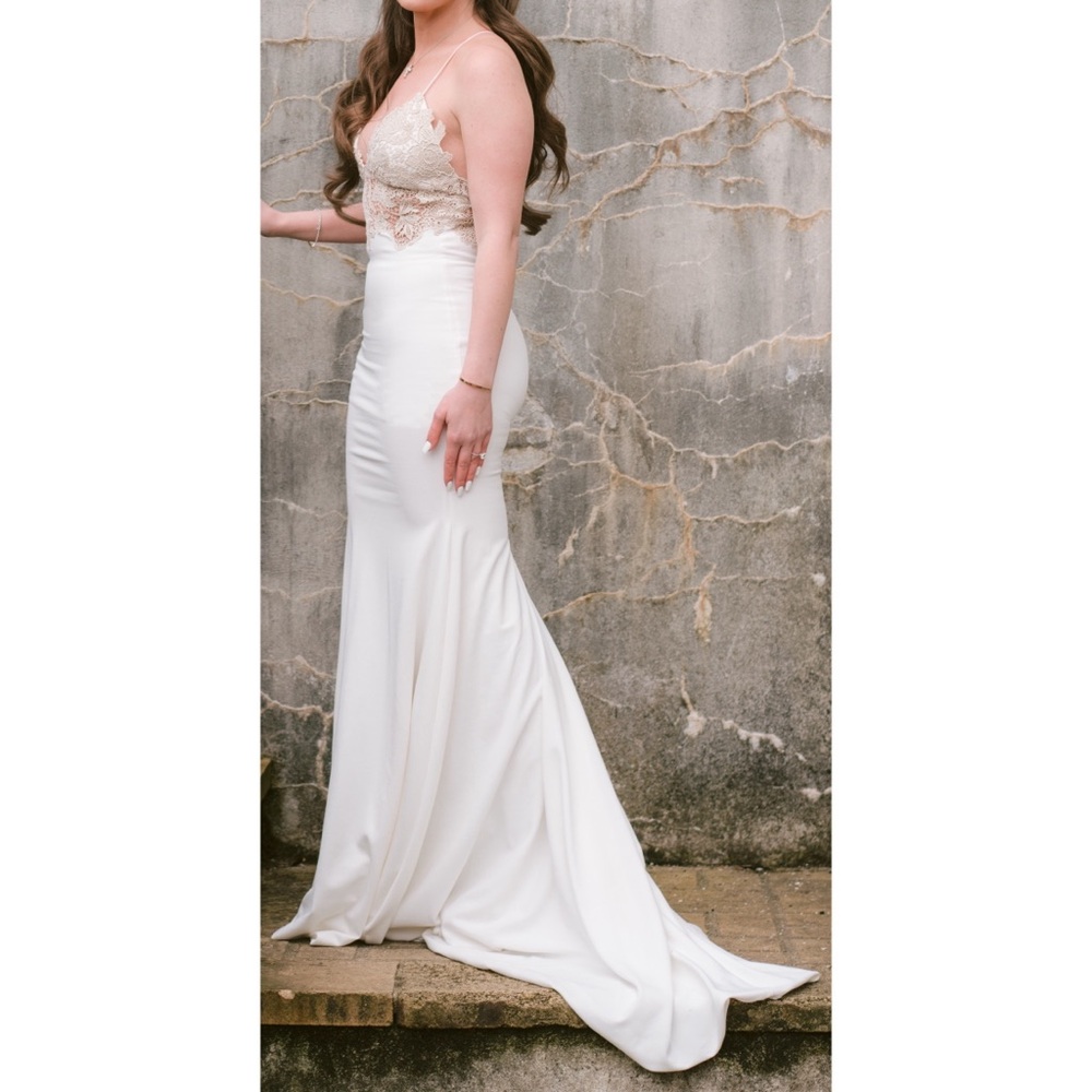 Gemeli Power Fleur De Jardin Ivory Fishtail Gown- Bridal Dress, White Dress